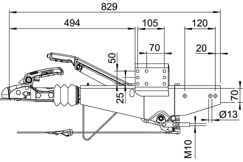 Dispositif de dépassement AL-KO 161S avec attelage AK161 pour remorque de 1600kg à timon carré – Image 9