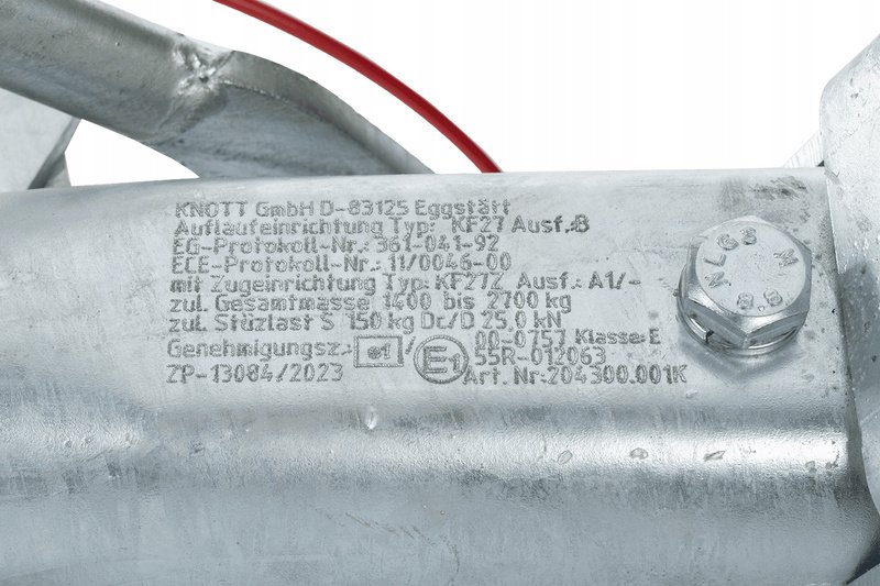 Dispositif de dépassement KNOTT KF27B avec attelage K27A pour remorque de 2700kg avec timon en V et support de roue de support – Image 7