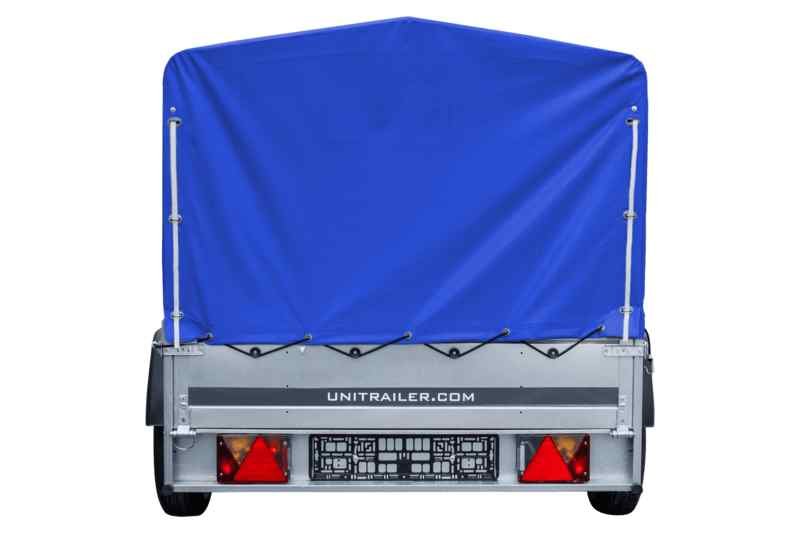 Remorque routière Garden Trailer 230 KIPP avec bâche haute bleue, arceau et roue jockey 230x125 – Image 6
