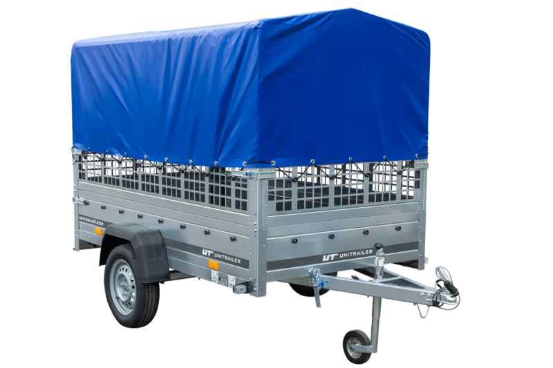 Remorque bâchée Garden Trailer 230 KIPP avec rehausses grillagées, bâche haute et roue jockey – Image 5