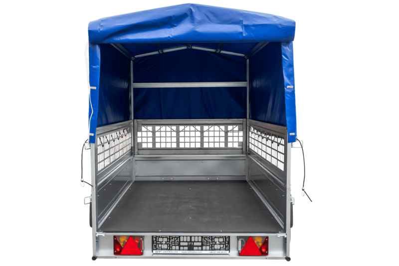 Remorque bâchée Garden Trailer 230 KIPP avec rehausses grillagées, bâche haute et roue jockey – Image 3