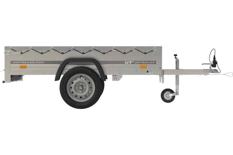 Remorque légère Garden Trailer 200 Kipp avec roue jockey, châssis H-0 et bâche plate grise – Image 10