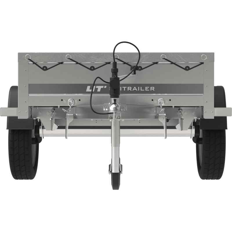 Remorque légère Garden Trailer 200 Kipp avec roue jockey, châssis H-0 et bâche plate grise
