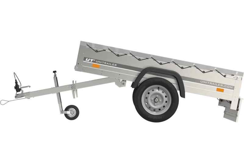 Remorque légère Garden Trailer 200 Kipp avec roue jockey, châssis H-0 et bâche plate grise – Image 7