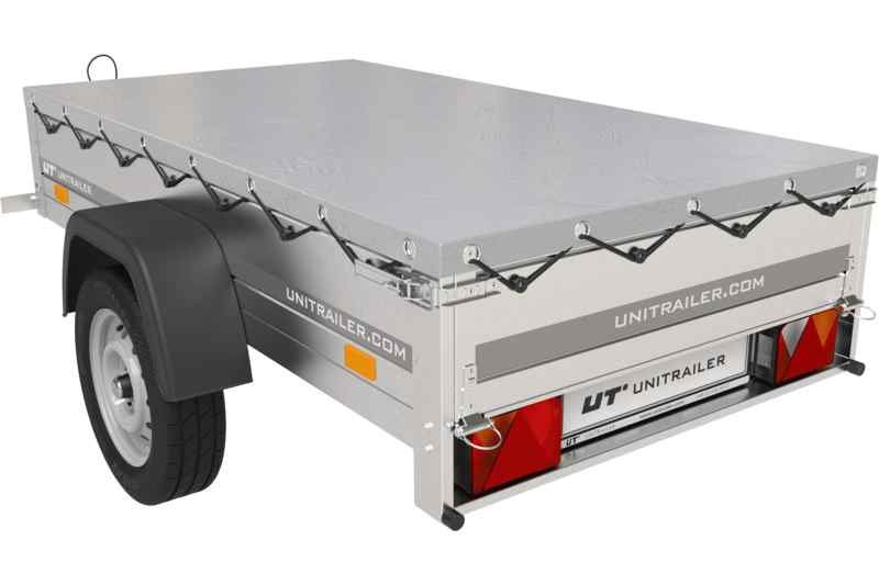 Remorque légère Garden Trailer 200 Kipp avec roue jockey, châssis H-0 et bâche plate grise – Image 5