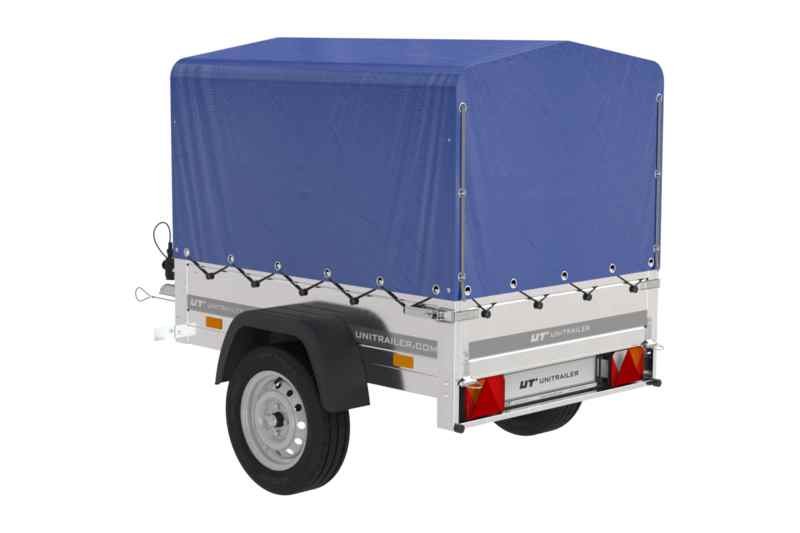 Remorque pour voiture Unitrailer Garden Trailer 150 KIPP 150x106 bâche bleue + arceau, PTAC 500 kg – Image 9