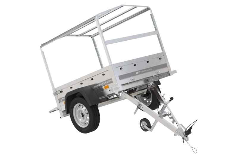 Remorque pour voiture Unitrailer Garden Trailer 150 KIPP 150x106 bâche bleue + arceau, PTAC 500 kg – Image 8