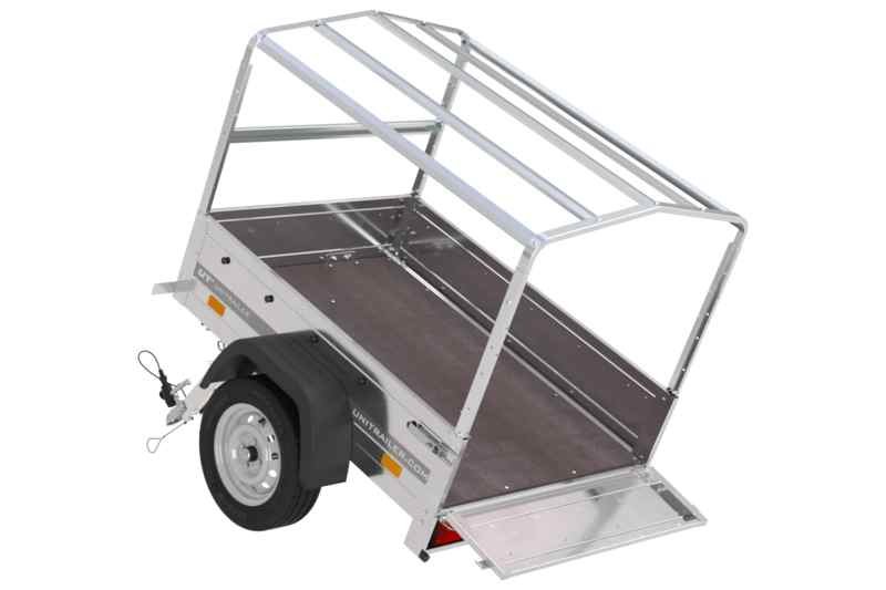Remorque pour voiture Unitrailer Garden Trailer 150 KIPP 150x106 bâche bleue + arceau, PTAC 500 kg – Image 7