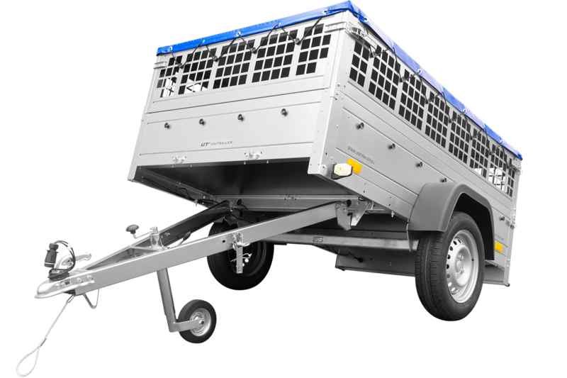 Remorque simple essieu 200x125 avec bâche plate, tiges de support bâche, ridelles grillagées et roue jockey - Garden Trailer 201 KIPP – Image 2