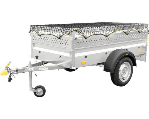Remorque à un essieu Humbaur remorque pour projet Steely y compris rehausse de tôle perforée, filet & roue jockey 2050 x 1095 x 600 mm non freinée poids total autorisé 750 kg – Image 7