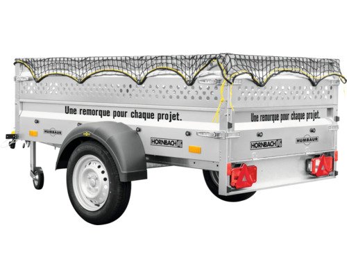 Humbaur Remorque de projet Steely FR y compris rehausse pour tôle perforée filet et roue jockey 2050 x 1095 x 600 mm non freinée poids total autorisé 750 kg – Image 5