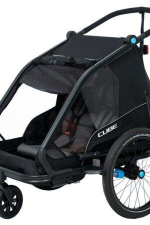 CUBE Double CMPT Kinder Remorque Vélo Enfants - noir