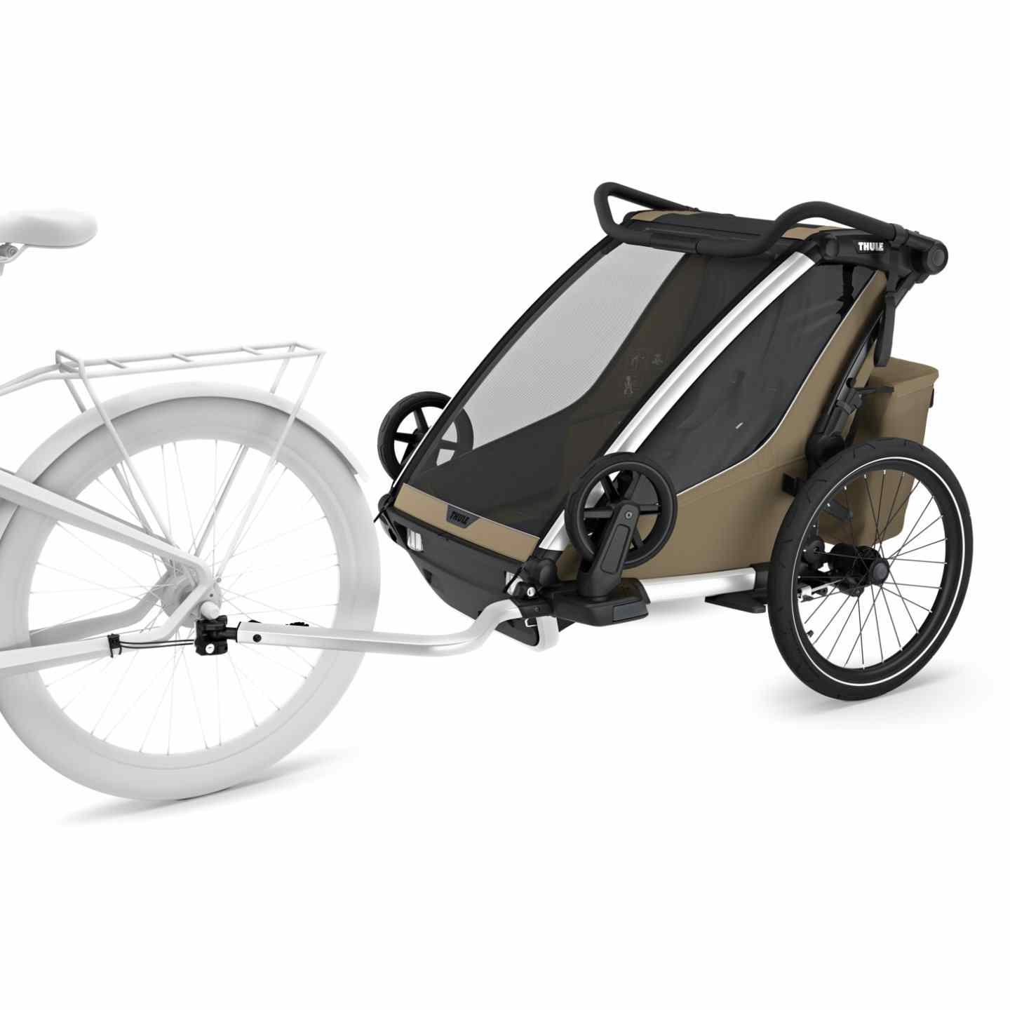 Thule Remorque Vélo pour 2 Enfants - Chariot Cross 2 Double - faded khaki – Image 4