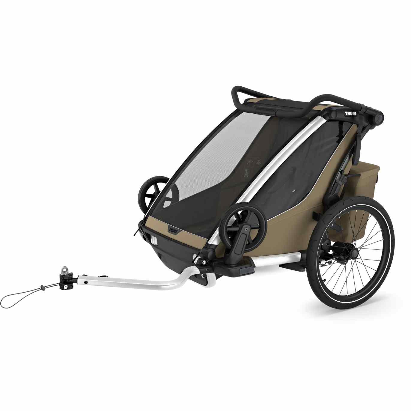 Thule Remorque Vélo pour 2 Enfants - Chariot Cross 2 Double - faded khaki – Image 3