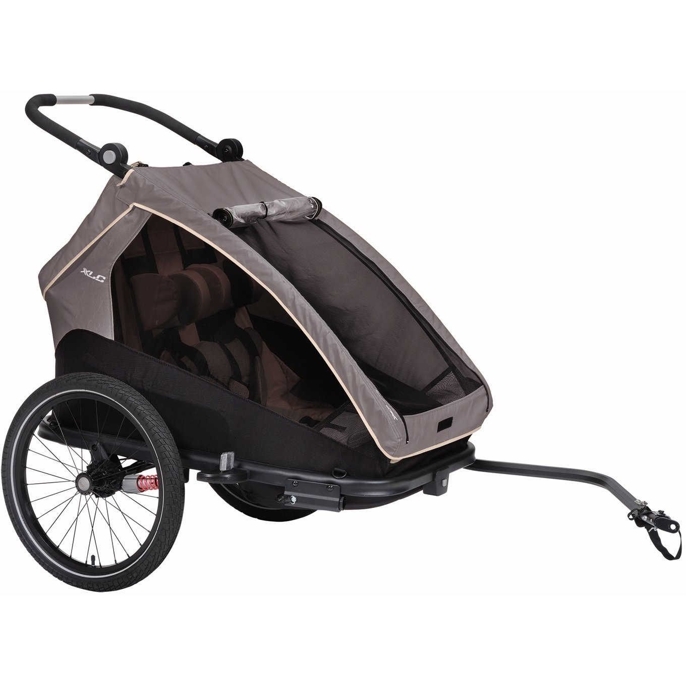 XLC DUO S Remorque Vélo Enfants - gris/beige/anthracite – Image 8